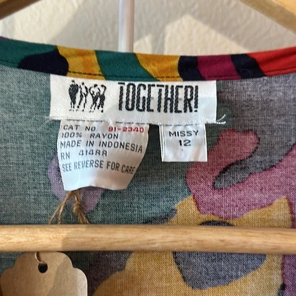 Vintage Together multicolor belted maxi dress - Picture 4 of 6